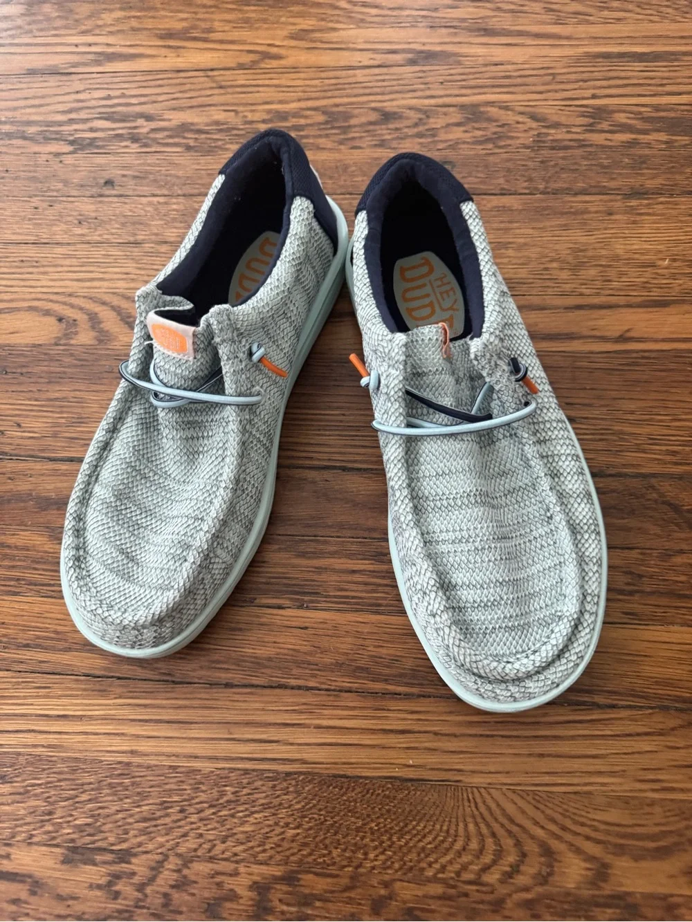 Hey Dude Men’s Wally H2O Mesh Shoes Sky Blue Loafers Hey Dude Light Gray
